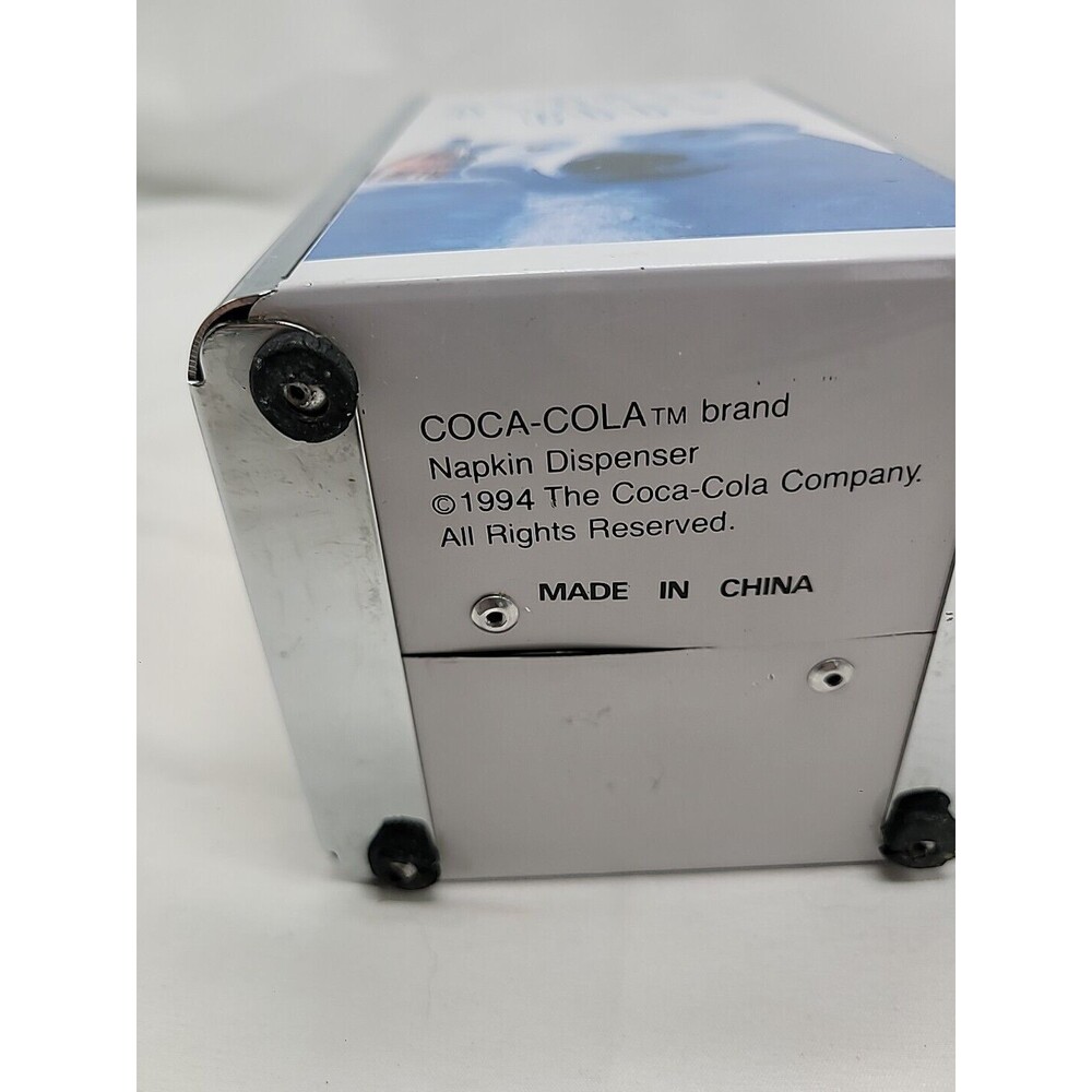 Vintage Coca Cola "Always Cool" 1994 napkin dispenser Polar Bear New But Read - Picture 11 of 16